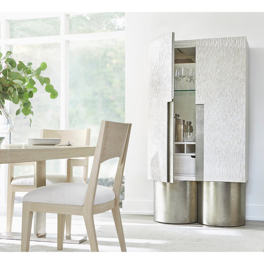 Solaria Bar Cabinet by Bernhardt in weathered bone. Made from unique in a modern style.