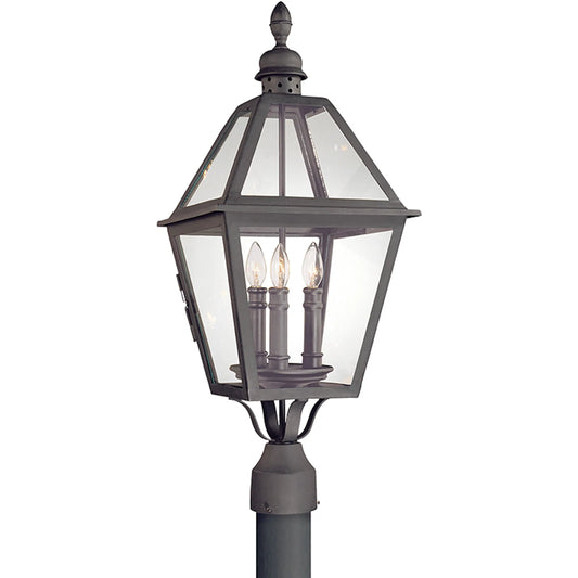 Townsend Post Light by Troy in textured black. Made from hand worked iron in a cottage & farmhouse style.