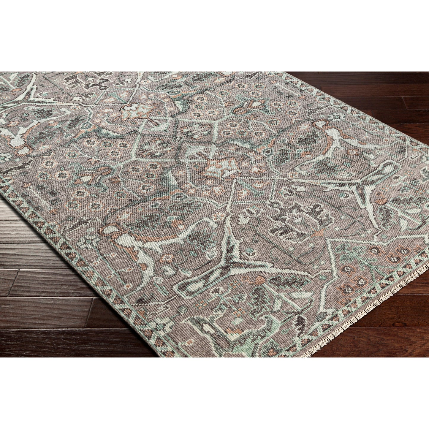 002 SI-1888022,SI-1888023,SI-1888024,SI-1888025,SI-1888026 | Closeup | Palais Rug - 29248 by Surya in light gray, tan. Made from 100% wool in a unique style.