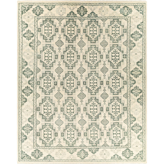 001 SI-1888037,SI-1888038,SI-1888039 | Primary Silo | Palais Rug by Surya in sage, light sage, light beige. Made from 100% wool in a traditional style.