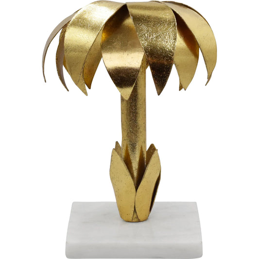 Palmy Iron Palm Tree Candle Holder by Worlds Away in gold. Made from unique in a modern style.