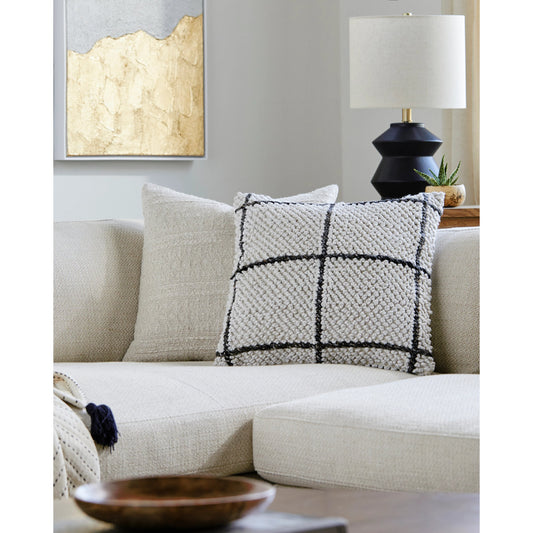 Pane Accent Pillow - 527845 by Surya in off-white, black. Made from recycled pet yarn, polyester in a transitional style.