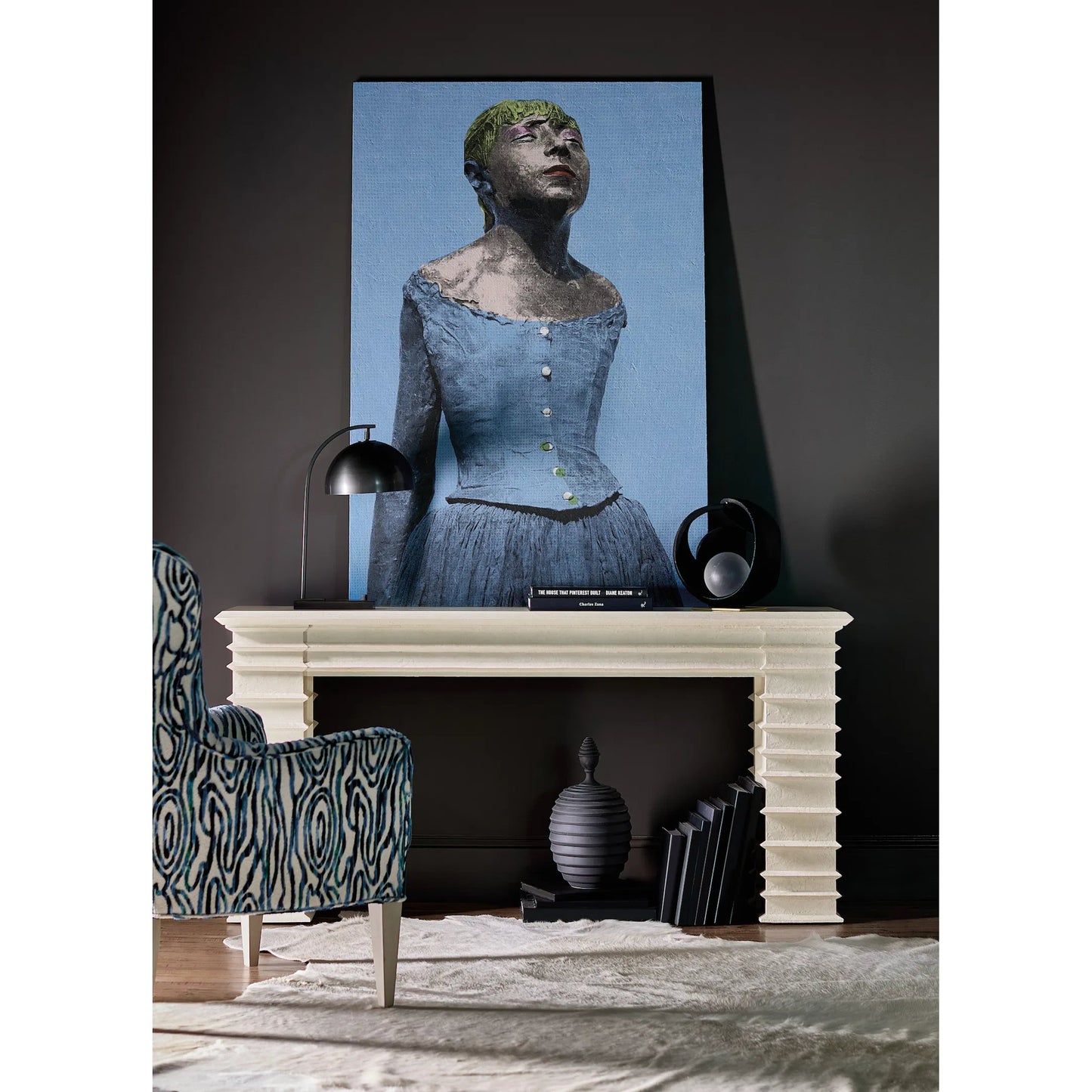005 SI-2354019 | Lifestyle | Commerce and Market Melrose Console Table by Hooker Furniture in white plaster. Made from wood, resin in a transitional style.