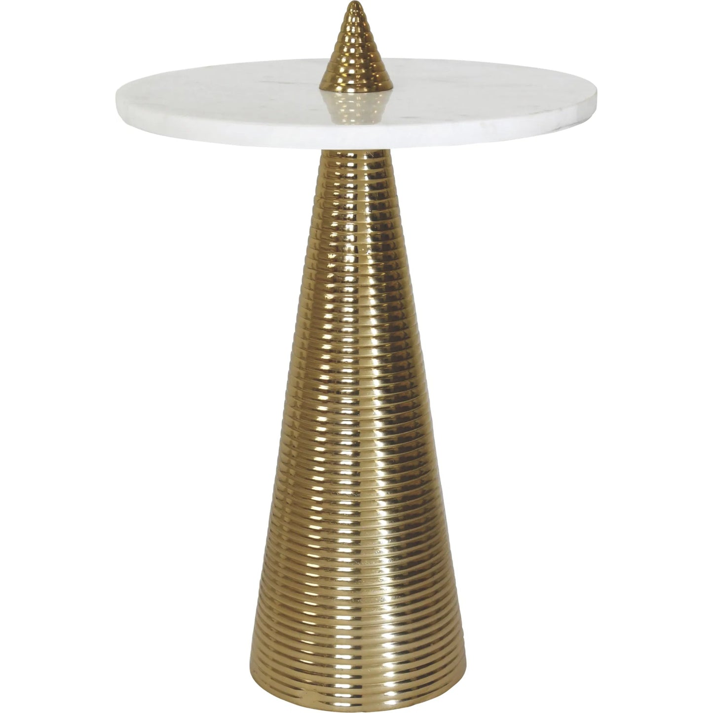 001 SI-2252786 | Primary Silo | Pasha Round Side Table by Worlds Away. Made from brass, marble in a modern style.