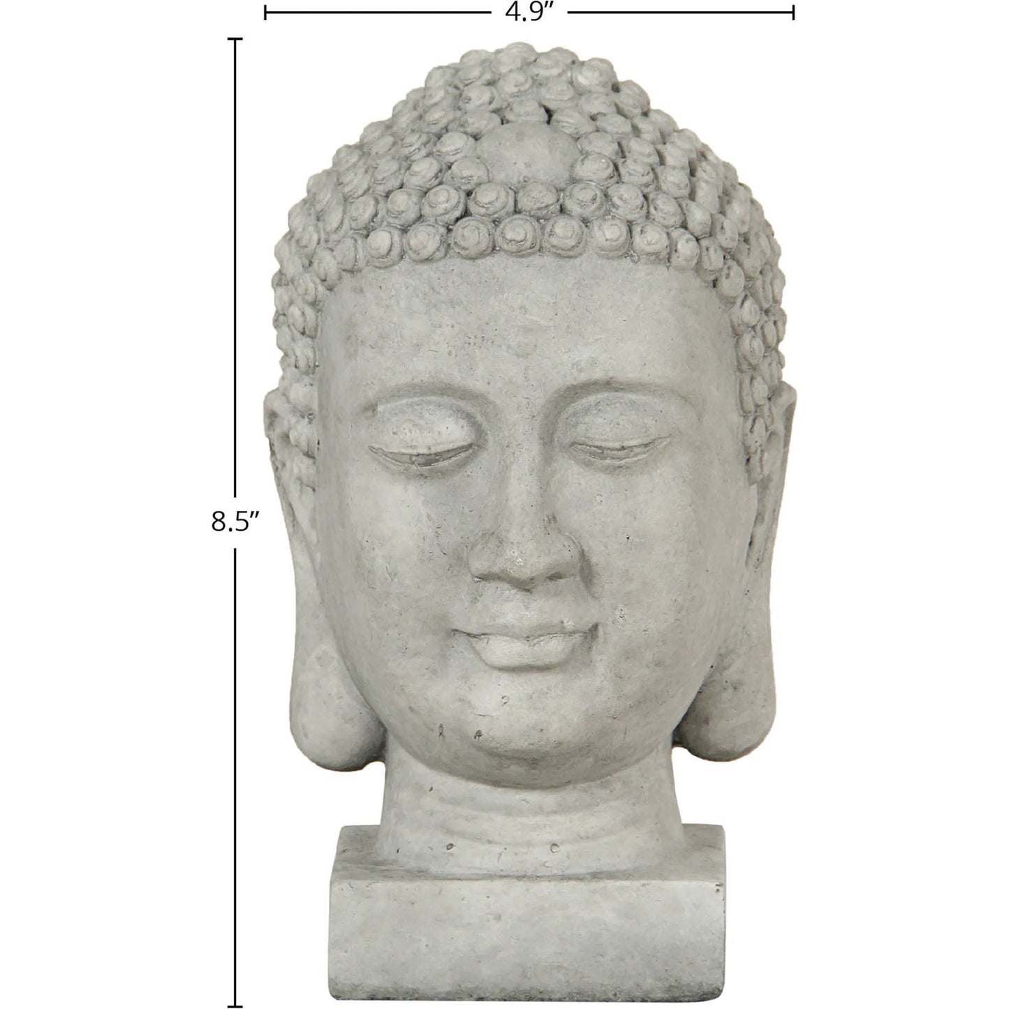 014 SI-2004363 | Unknown | Patio Buddha Head by LH Imports in light grey. Made from ficonstone ash grey in a modern style.