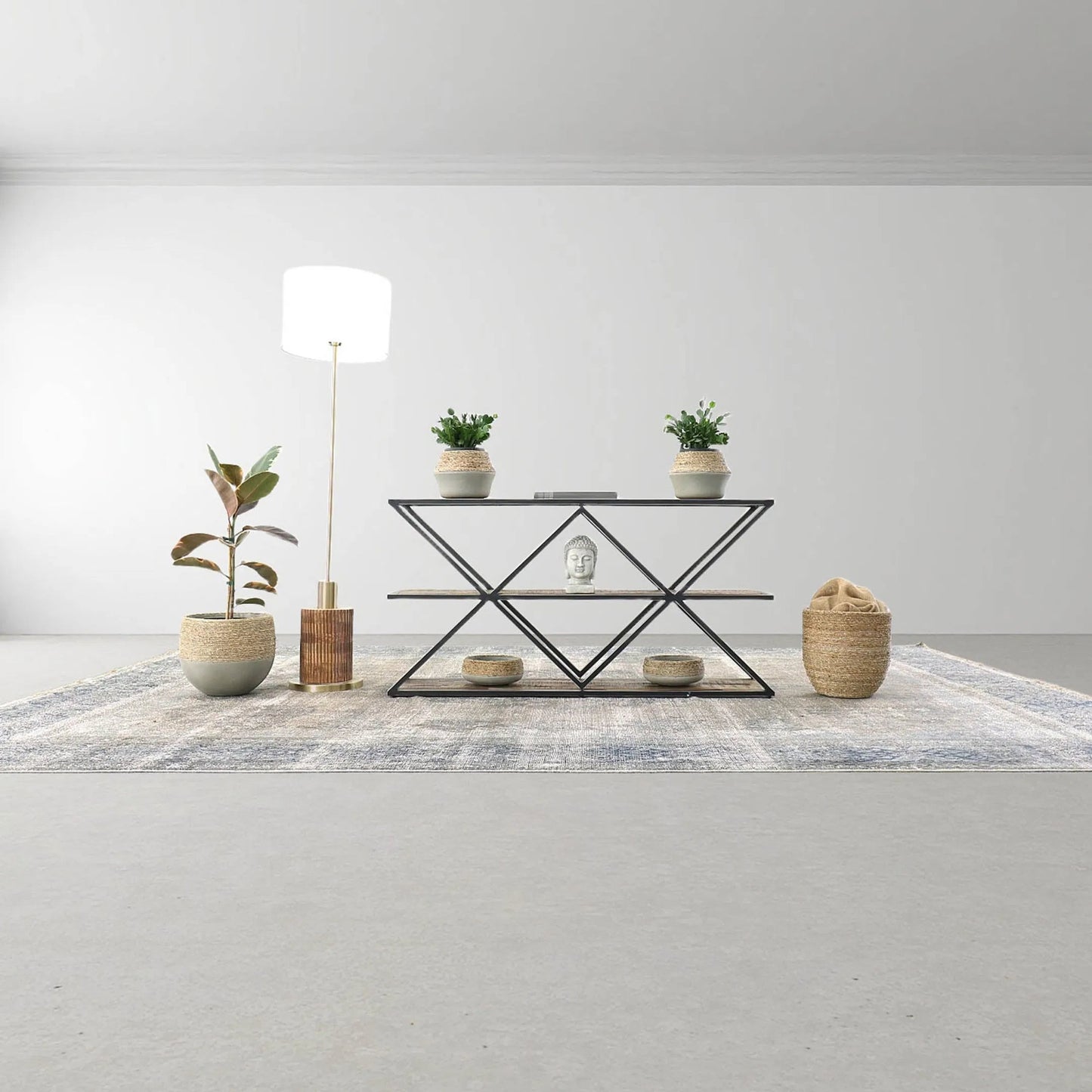 017 SI-2004363 | Unknown | Patio Buddha Head by LH Imports in light grey. Made from ficonstone ash grey in a modern style.