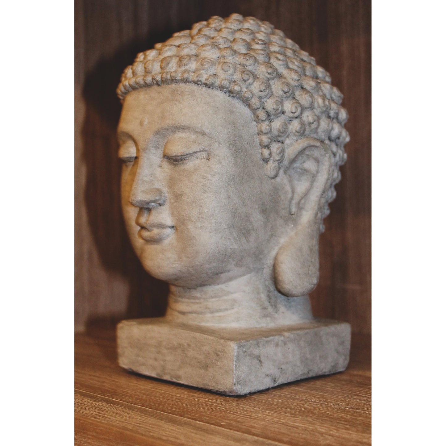 004 SI-2004363 | Additional Silo | Patio Buddha Head by LH Imports in light grey. Made from ficonstone ash grey in a modern style.