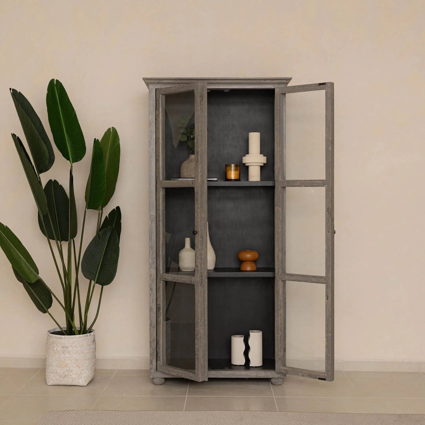 005 SI-2325187 | Lifestyle | Bamboo Indoor Square Basket Pot by LH Imports. Made from bamboo, concrete in a unique style.