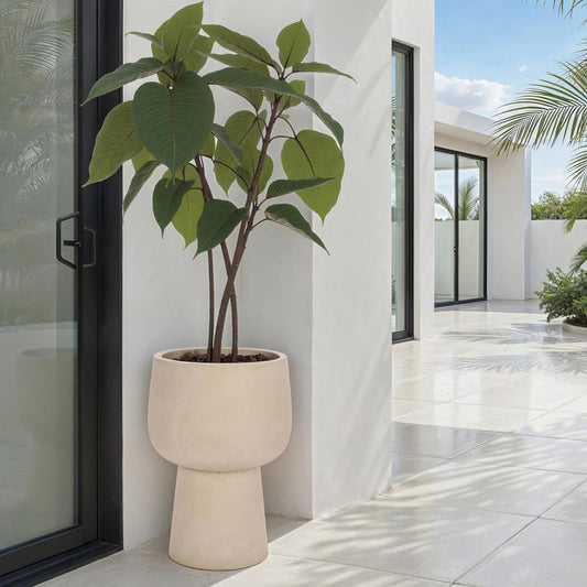 Cabell Pedestal Planter by HedgeApple Essentials. Made from ficonstone in a unique style.