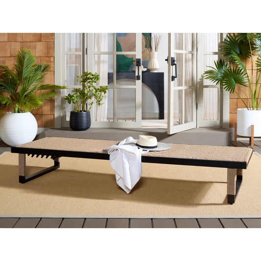 Chase Lounger by HedgeApple Essentials in black, heather tan. Made from steel, rope in a rustic style.