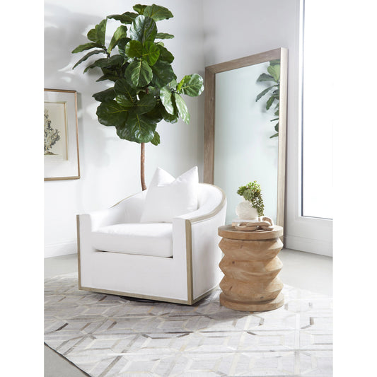 Paxton Swivel Club Chair by Essentials For Living in natural gray, livesmart peyton-pearl. Made from solid oak wood, mdf, 98% polyester, 2% nylon fabric, foam in a transitional style.