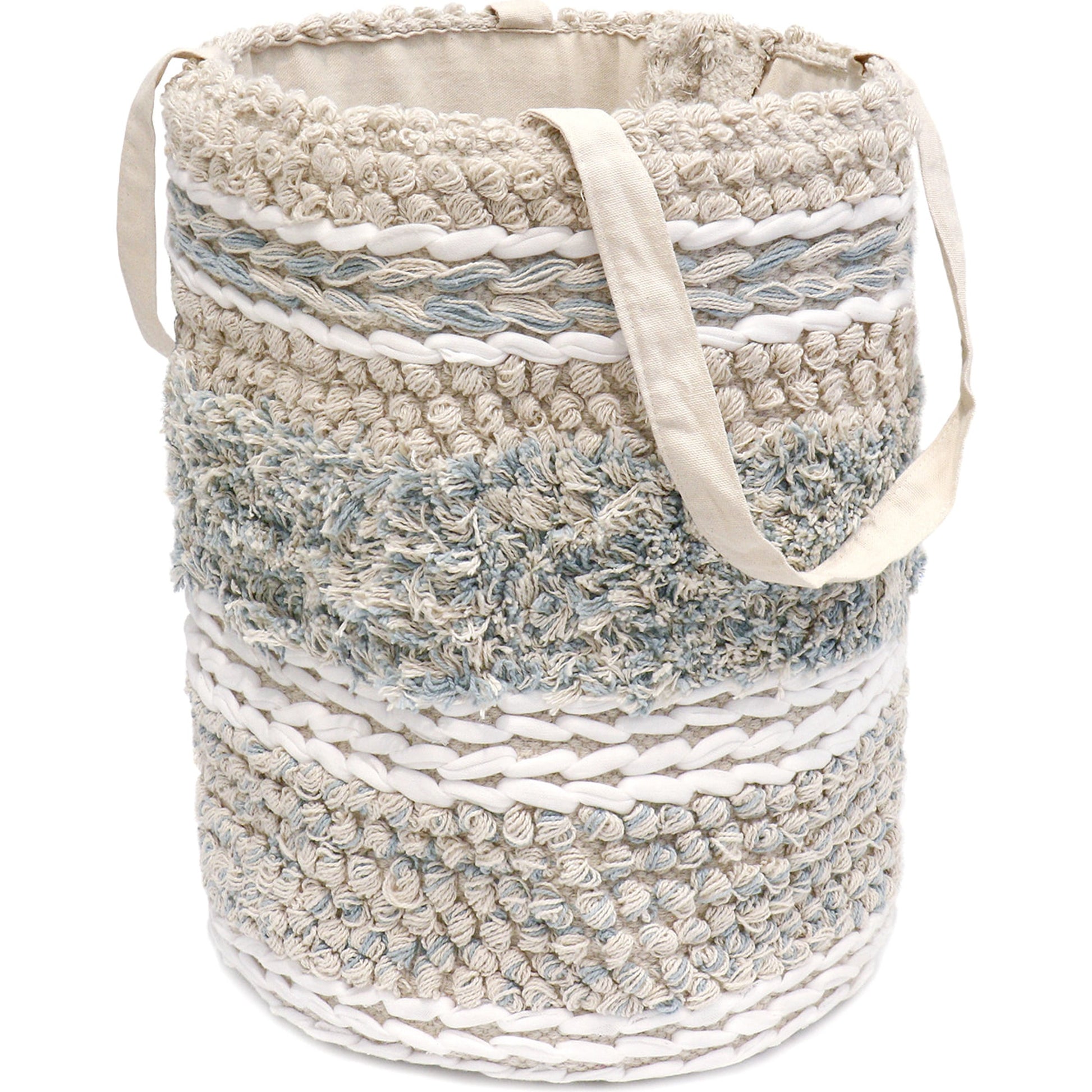 Grandcanyon Basket by Pasargad Home in white. Made from cotton in a eclectic & global style.