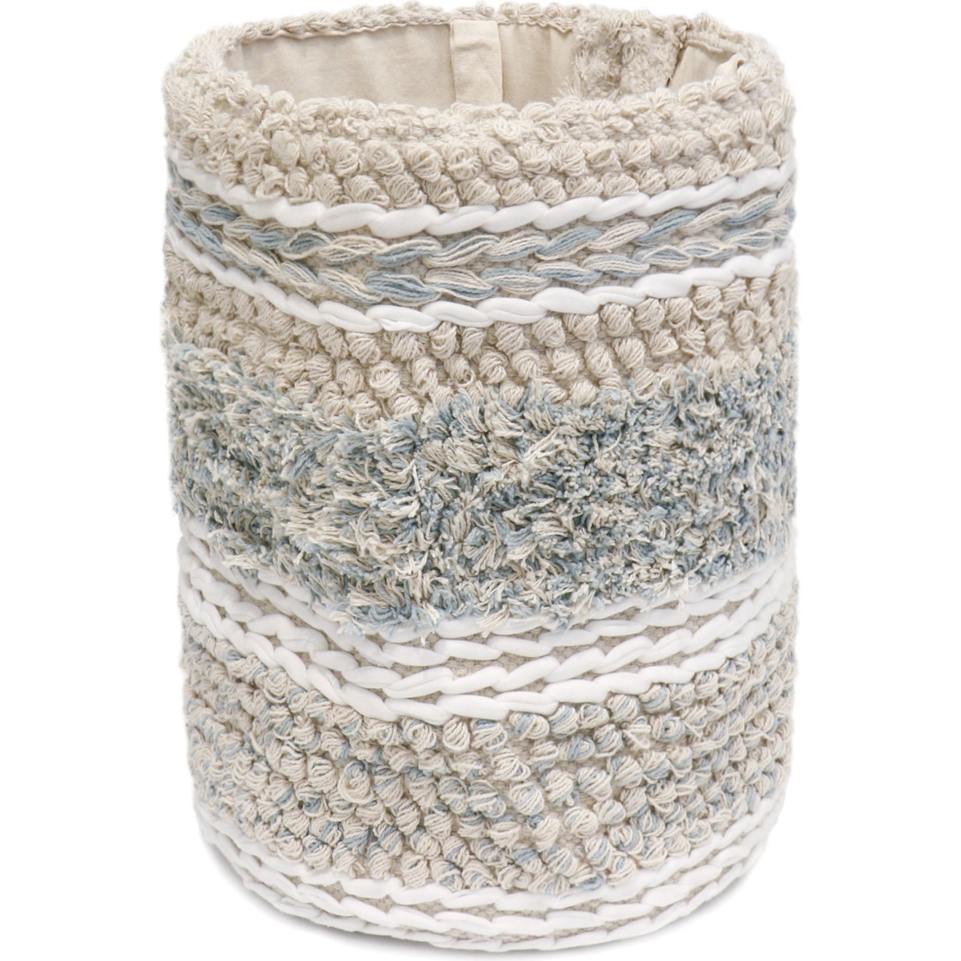 Grandcanyon Basket by Pasargad Home in white. Made from cotton in a eclectic & global style.