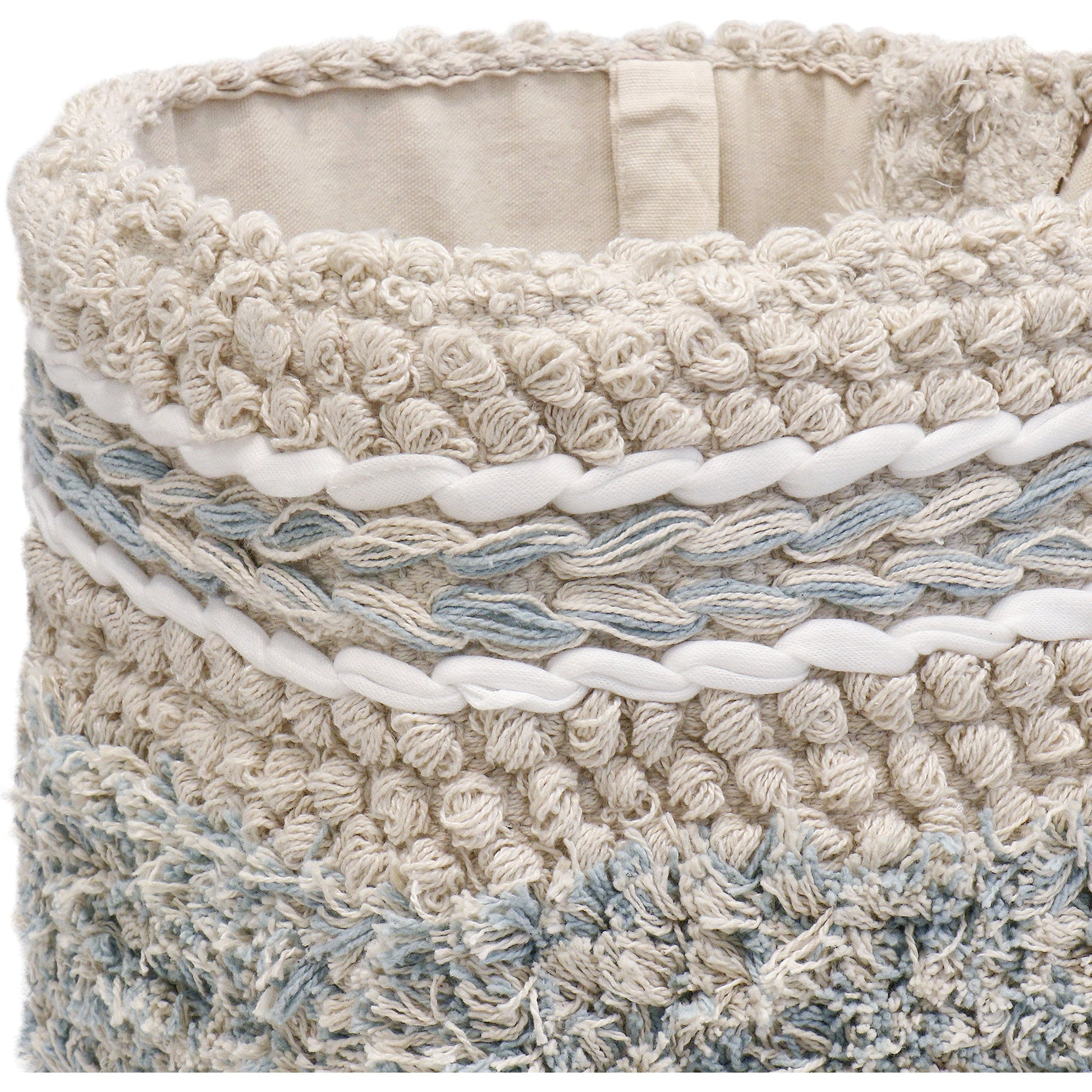 Grandcanyon Basket by Pasargad Home in white. Made from cotton in a eclectic & global style.