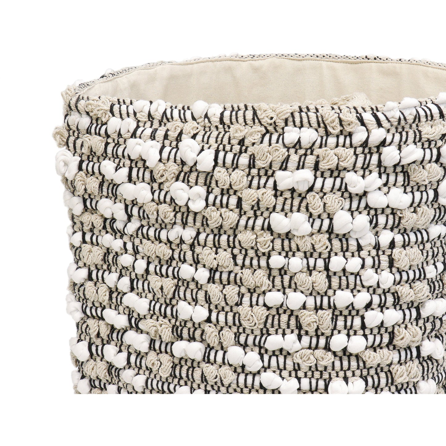 005 SR-702408 | Closeup | Grandcanyon Basket by Pasargad Home in white. Made from cotton in a eclectic & global style.