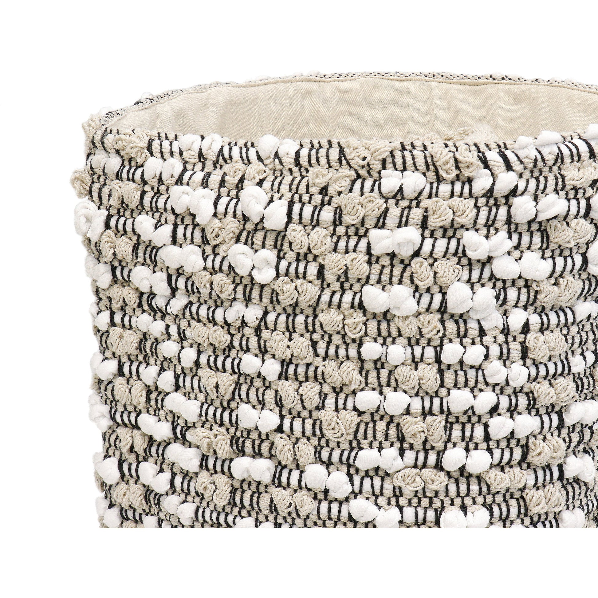 Grandcanyon Basket by Pasargad Home in white. Made from cotton in a eclectic & global style.