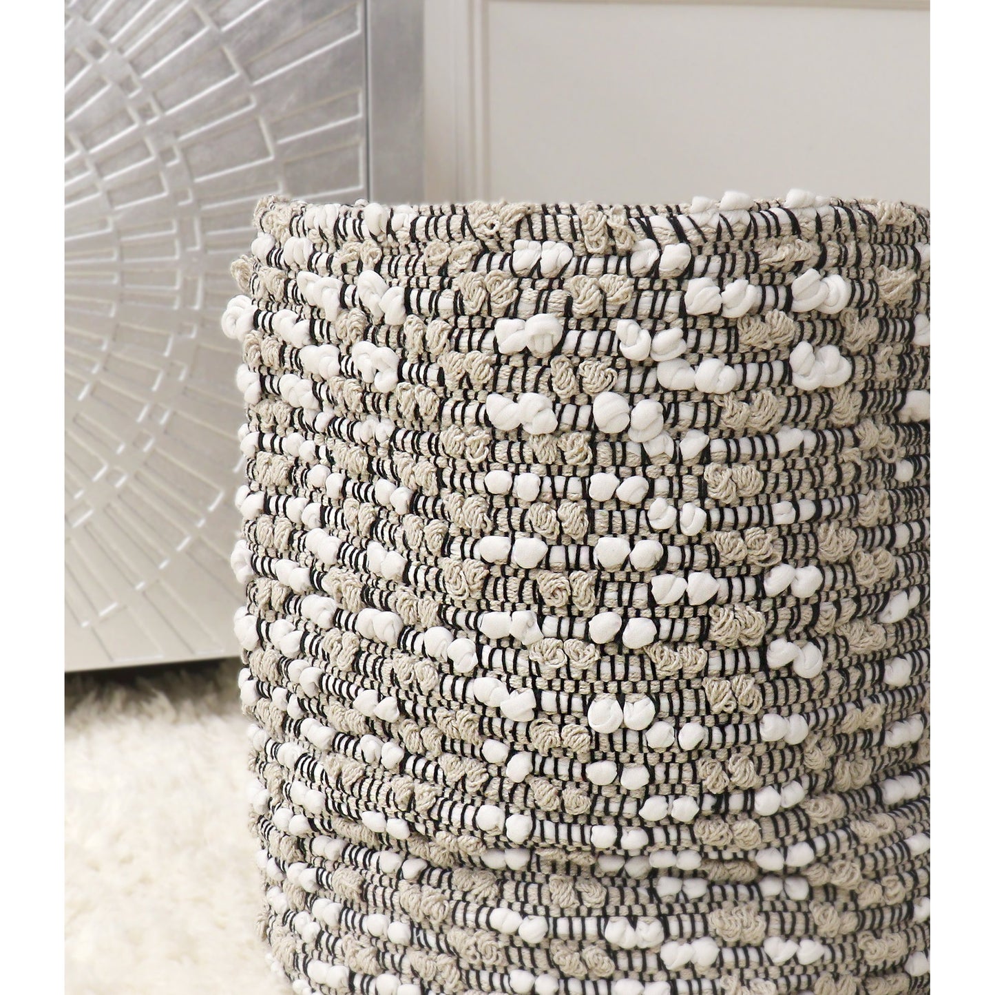 008 SR-702408 | Lifestyle | Grandcanyon Basket by Pasargad Home in white. Made from cotton in a eclectic & global style.