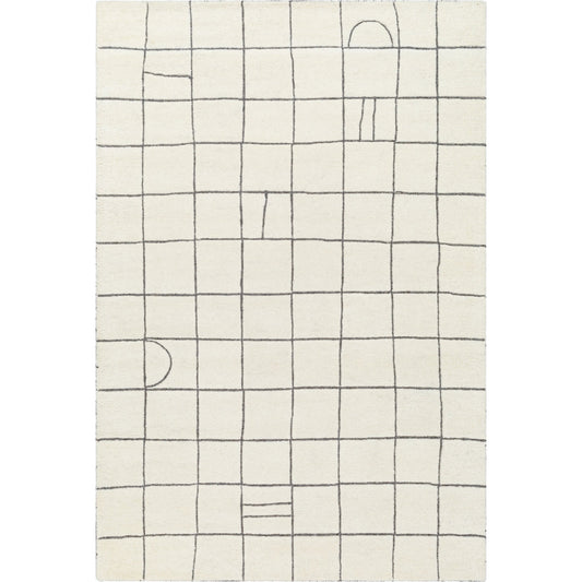 001 SI-2167557,SI-2167558,SI-2167559,SI-2167560 | Primary Silo | Portobello PBO-2303 Rug by Livabliss in ivory, charcoal. Made from wool in a unique style.