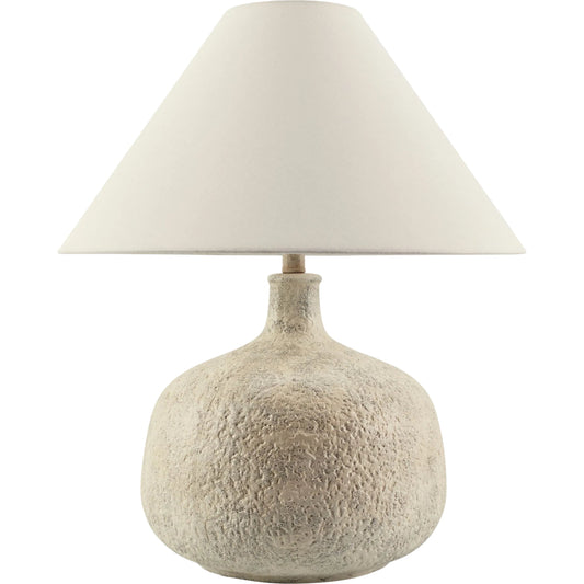 Pedras Table Lamp by Surya. Made from ceramic, linen, plastic, resin in a modern style.