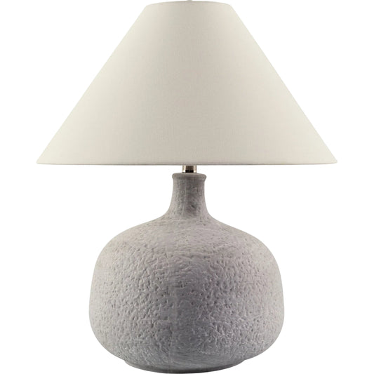 Pedras Table Lamp by Surya. Made from ceramic, linen, plastic, resin in a modern style.