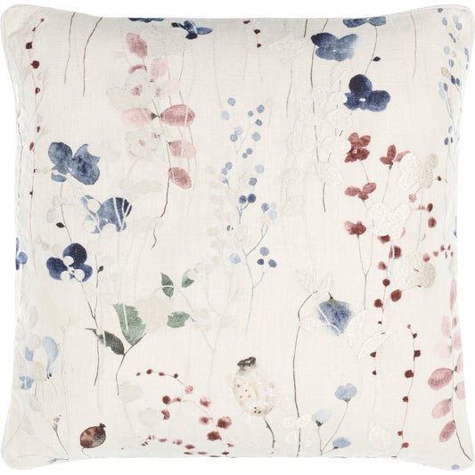Painterly Florals Pillow - 498476 by Surya. Made from front: 100% cotton, back: 100% cotton in a cottage & farmhouse style.