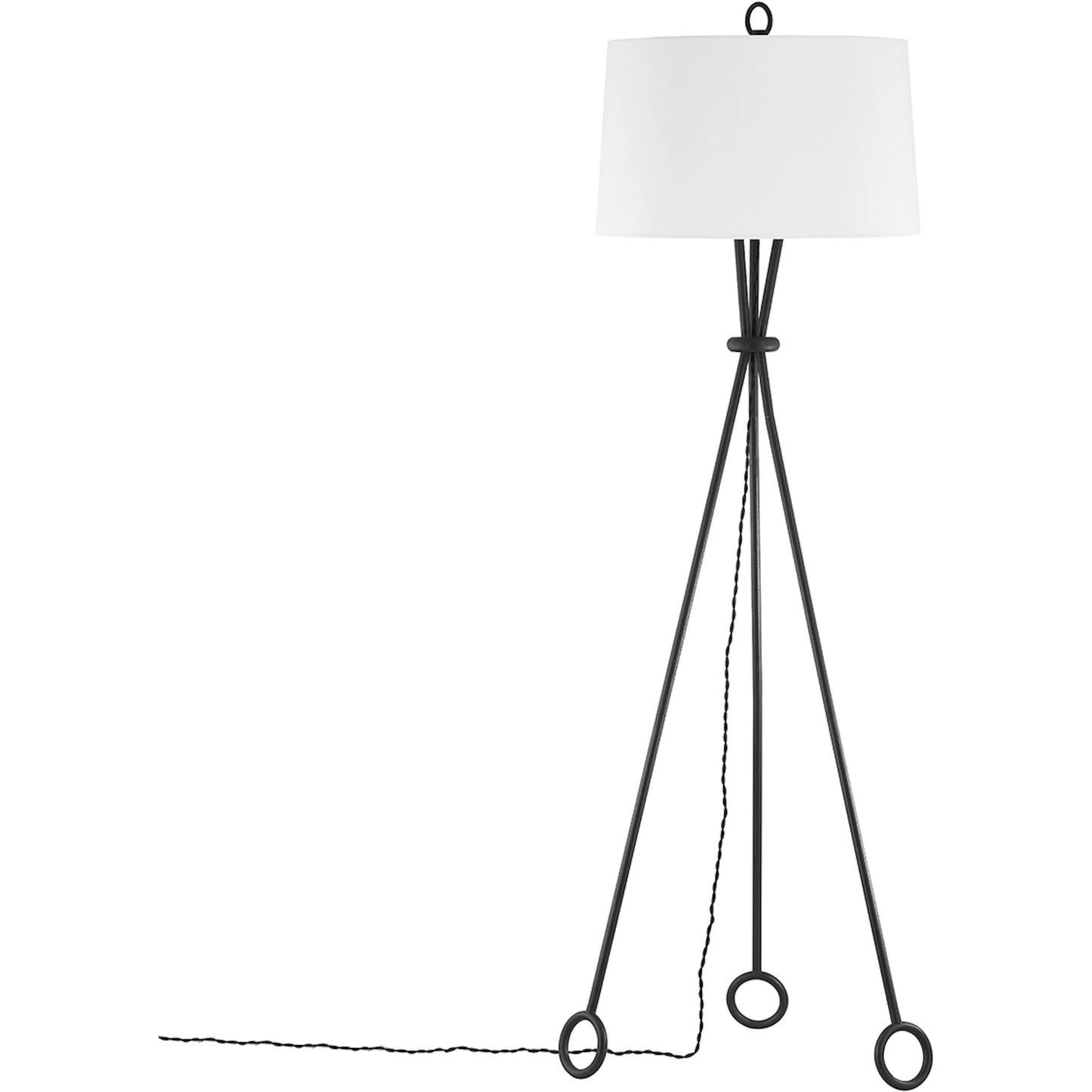 001 SI-2030289 | Primary Silo | Santa Monica Floor Lamp by Troy in forged iron. Made from steel in a modern style.