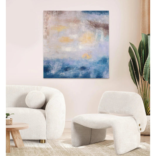Celestial — Handpainted Abstract Oil Painting on Canvas - PG-2294 by Pasargad Home in multi, blue. Made from canvas in a unique style.