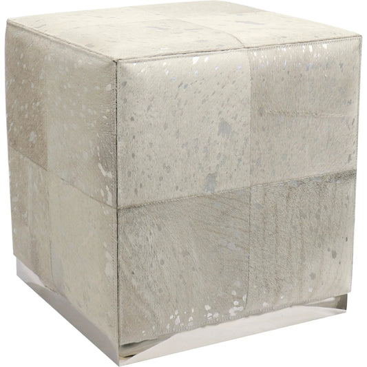 001 SI-2534704 | Primary Silo | Safari Steel & Cowhide Ottoman - PGN-1305 by Pasargad Home in silver. Made from steel, cowhide in a unique style.