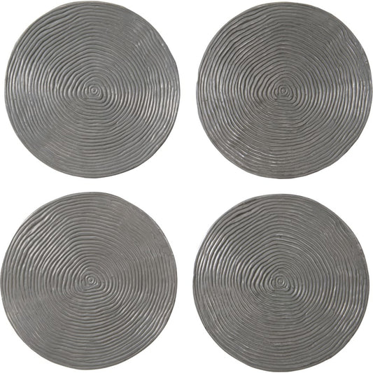 Ripple Wall Disk (Set of 4) by Phillips Collection in silver. Made from resin in a modern style.