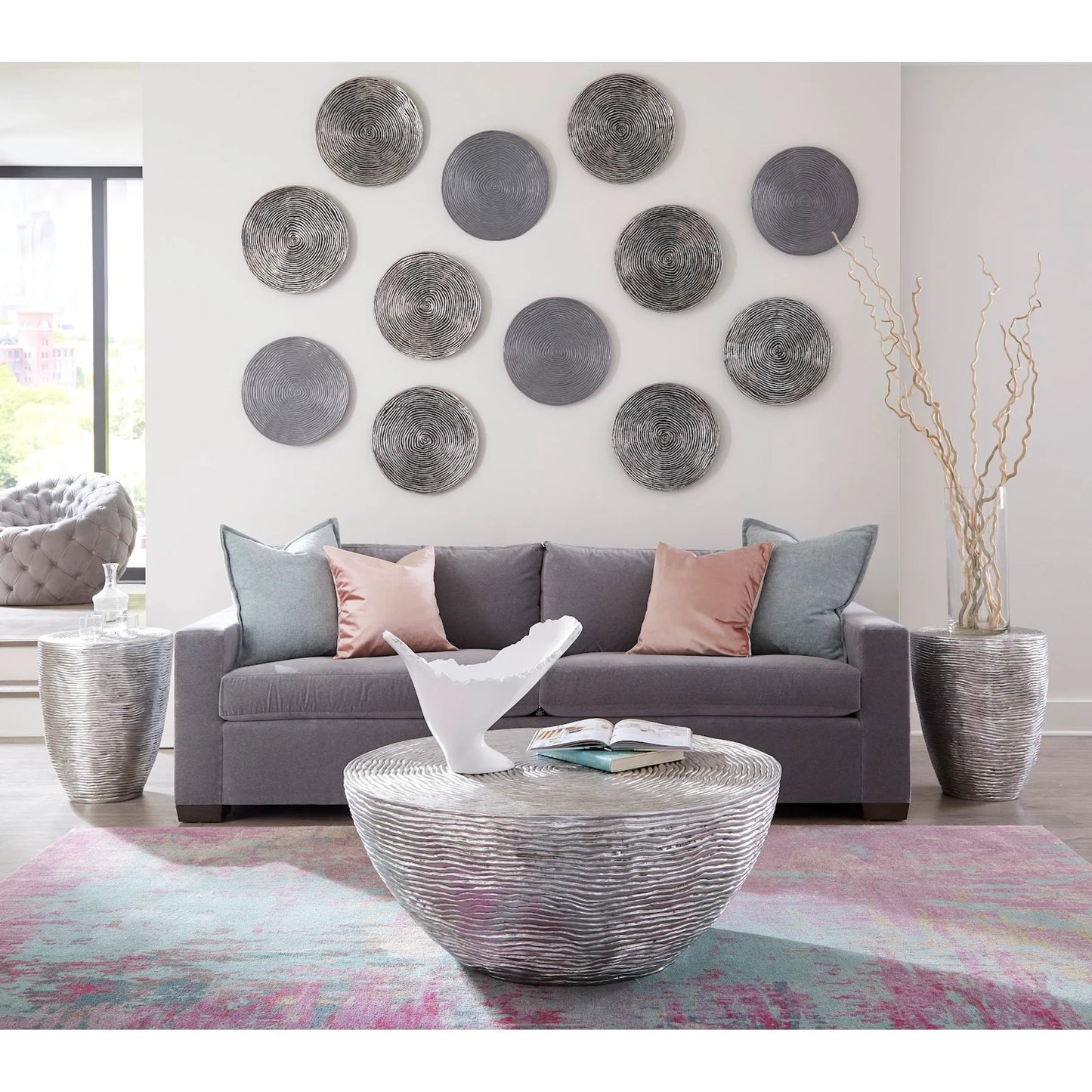 009 SR-939600 | Lifestyle | Ripple Coffee Table by Phillips Collection. Made from unique in a modern style.