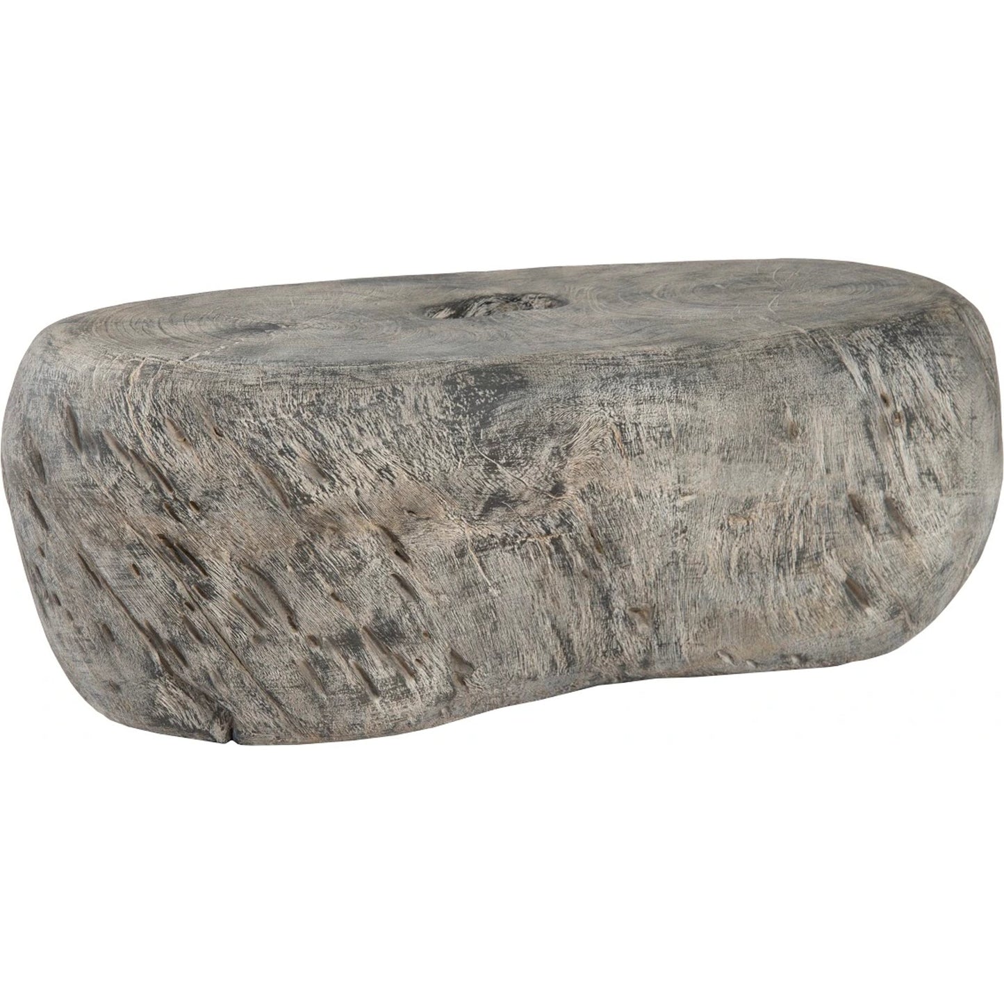 004 SI-1786295 | Additional Silo | Cast Organic River Stone Coffee Table by Phillips Collection in gray and gray stone. Made from resin in a rustic style.