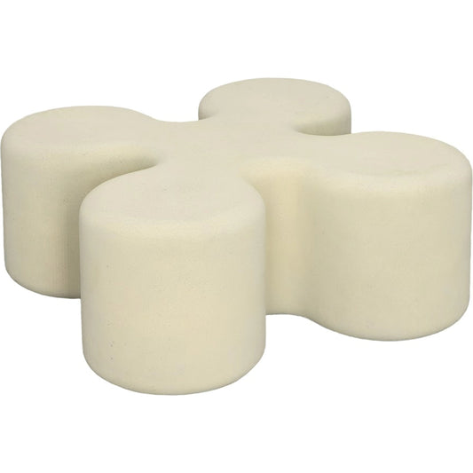 Clover Coffee Table by Phillips Collection in off white and roman stone. Made from resin in a modern style.