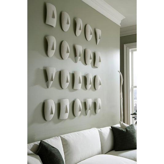 Geometric Cycladic Wall Art (Set of 5) by Phillips Collection in white and white stone. Made from resin in a modern style.