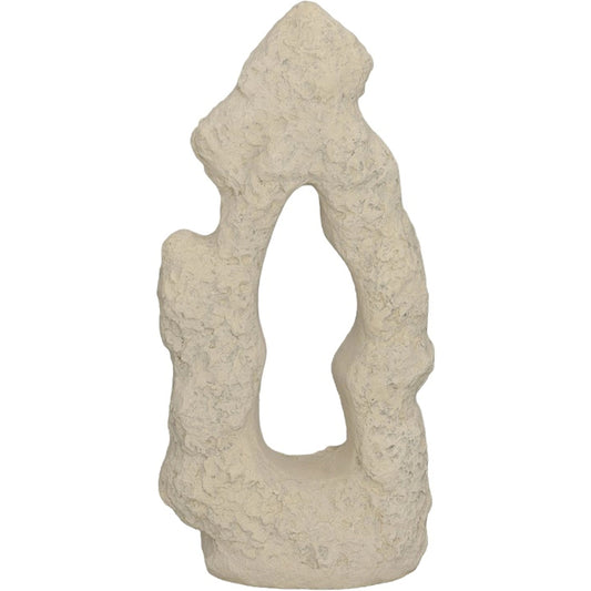 Cast Stone Table Top Sculpture Single Hole, Roman Stone by Phillips Collection in off white and roman stone. Made from resin in a rustic style.