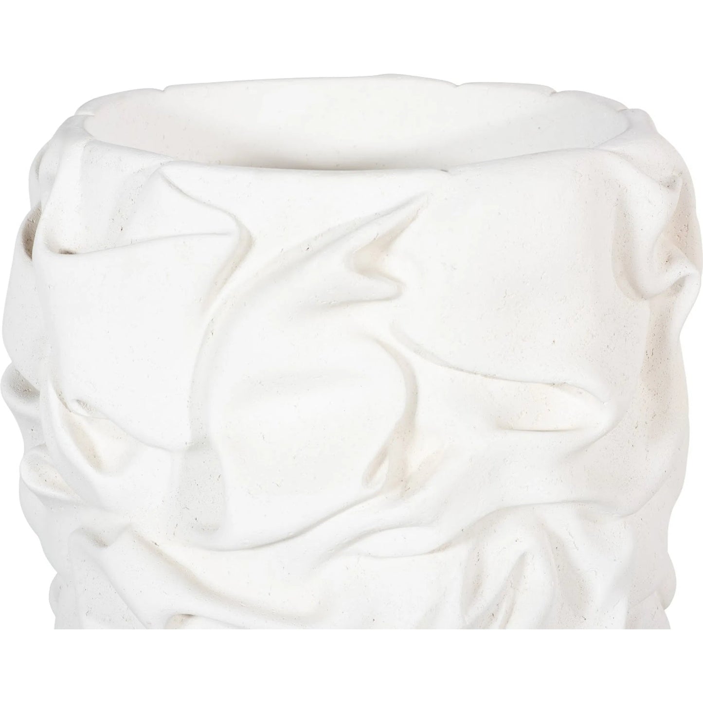 005 SI-2299703 | Additional Silo | Drape Planter, White Stone by Phillips Collection in white stone. Made from resin, stone composite in a modern style.