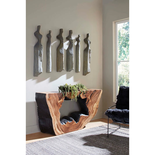 Women Wall Art Splinter (Set of 3) by Phillips Collection in green and stone cast. Made from resin in a modern style.