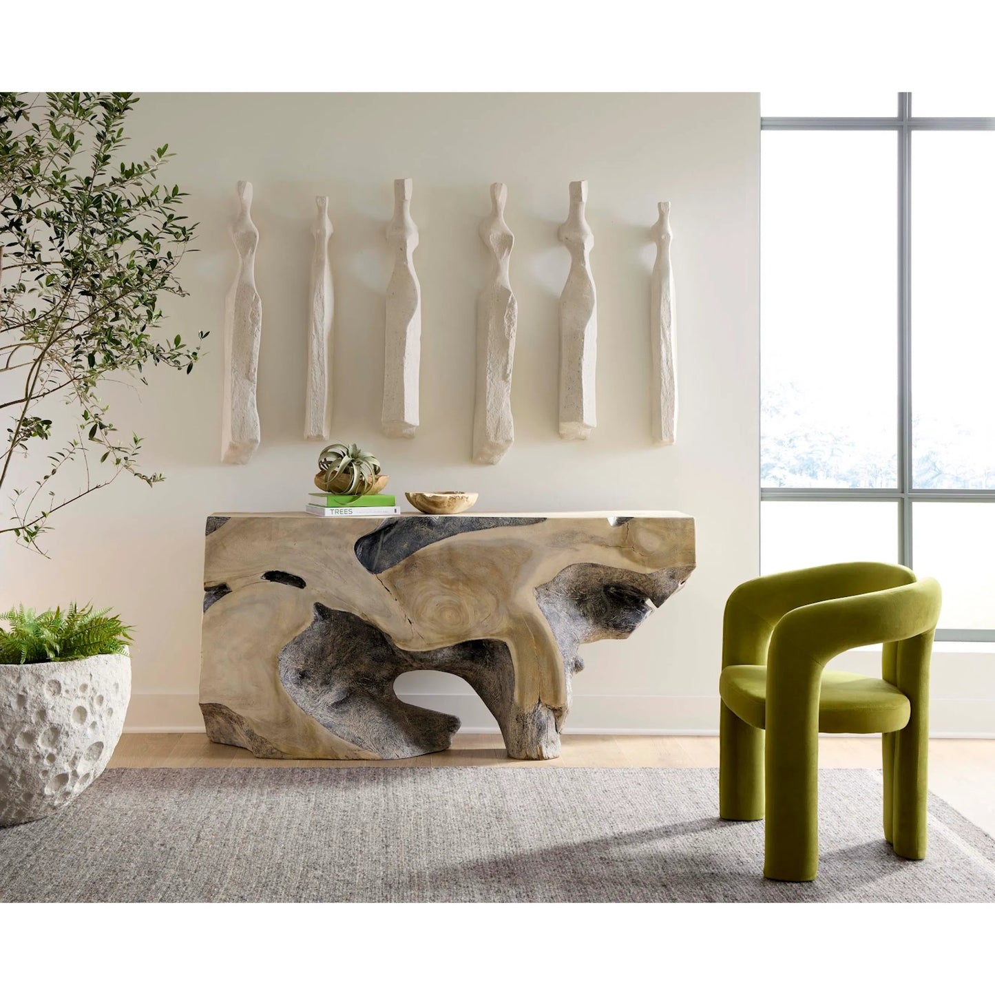 004 SI-2299690 | Lifestyle | Cast Women Wall Art (Set of 3) by Phillips Collection in off white and roman stone. Made from resin in a modern style.