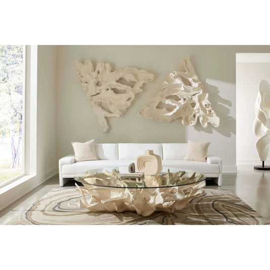 Contour Cast Root Triangle Wall Art by Phillips Collection in off white. Made from resin in a modern style.