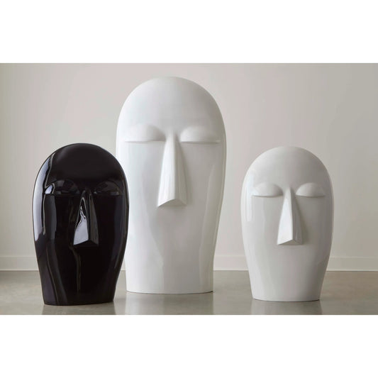 Emerging Face Sculpture White by Phillips Collection in white and gel coat. Made from resin in a modern style.