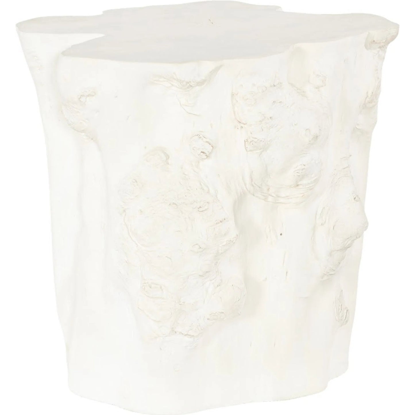 002 SI-2445384 | Additional Silo | Log Side Table by Phillips Collection in white and faux bleached. Made from resin in a unique style.