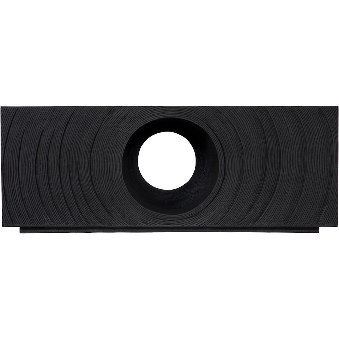 003 SI-2452541 | Additional Silo | Void Coffee Table by Phillips Collection in black and black stone. Made from resin, stone composite in a unique style.