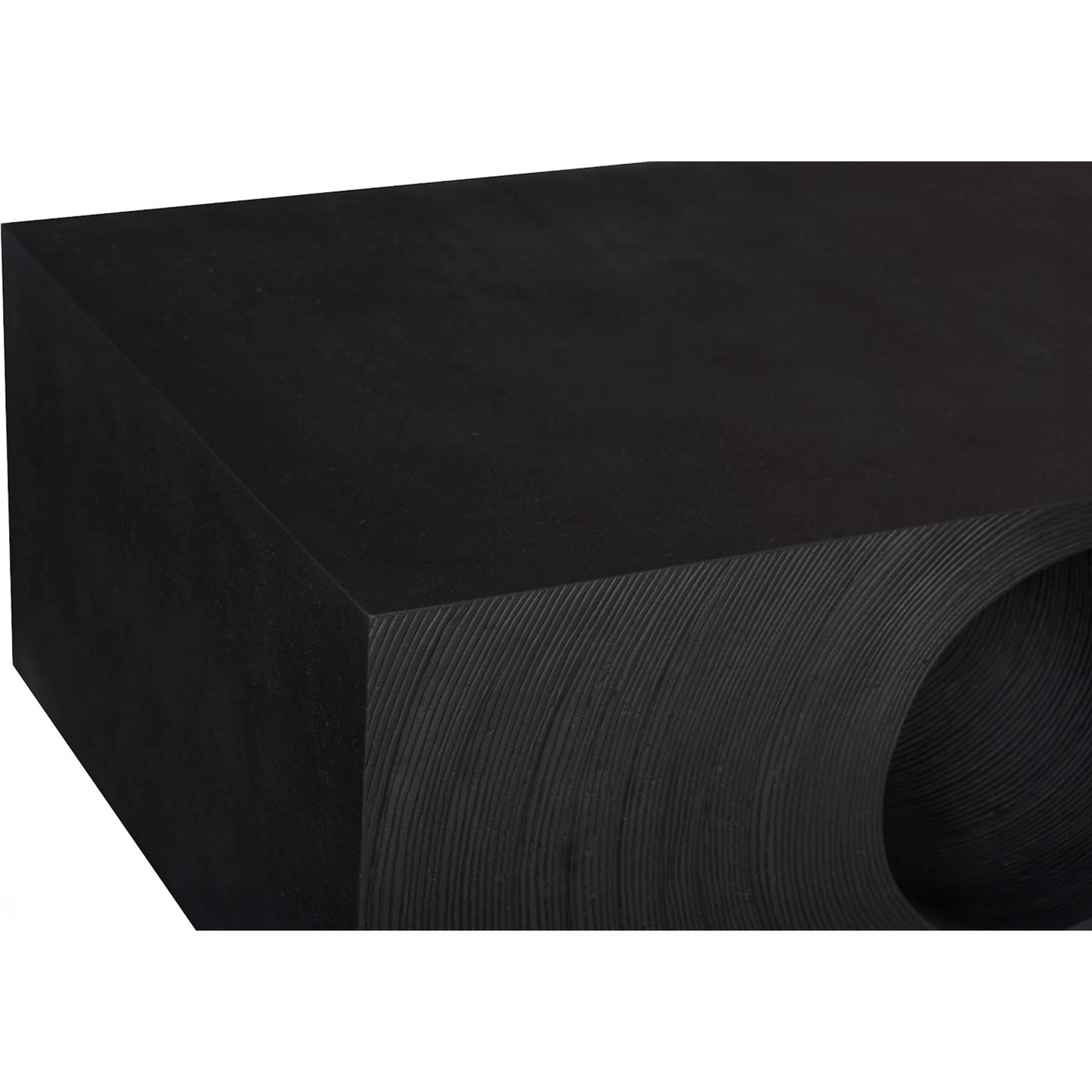 004 SI-2452541 | Additional Silo | Void Coffee Table by Phillips Collection in black and black stone. Made from resin, stone composite in a unique style.
