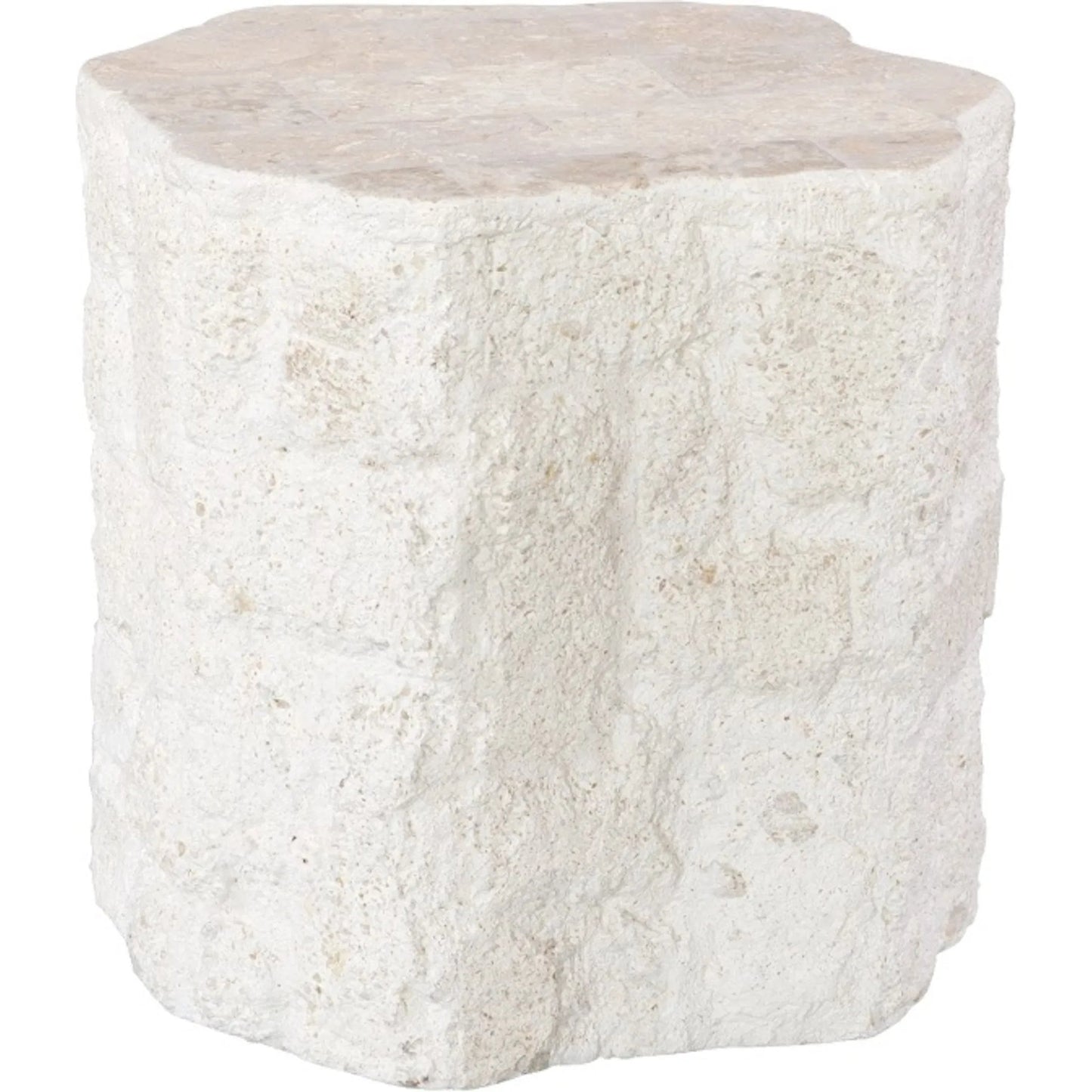 004 SI-2452526 | Additional Silo | Mactan Side Table by Phillips Collection in beige, gray, off white, white and natural. Made from stone in a unique style.