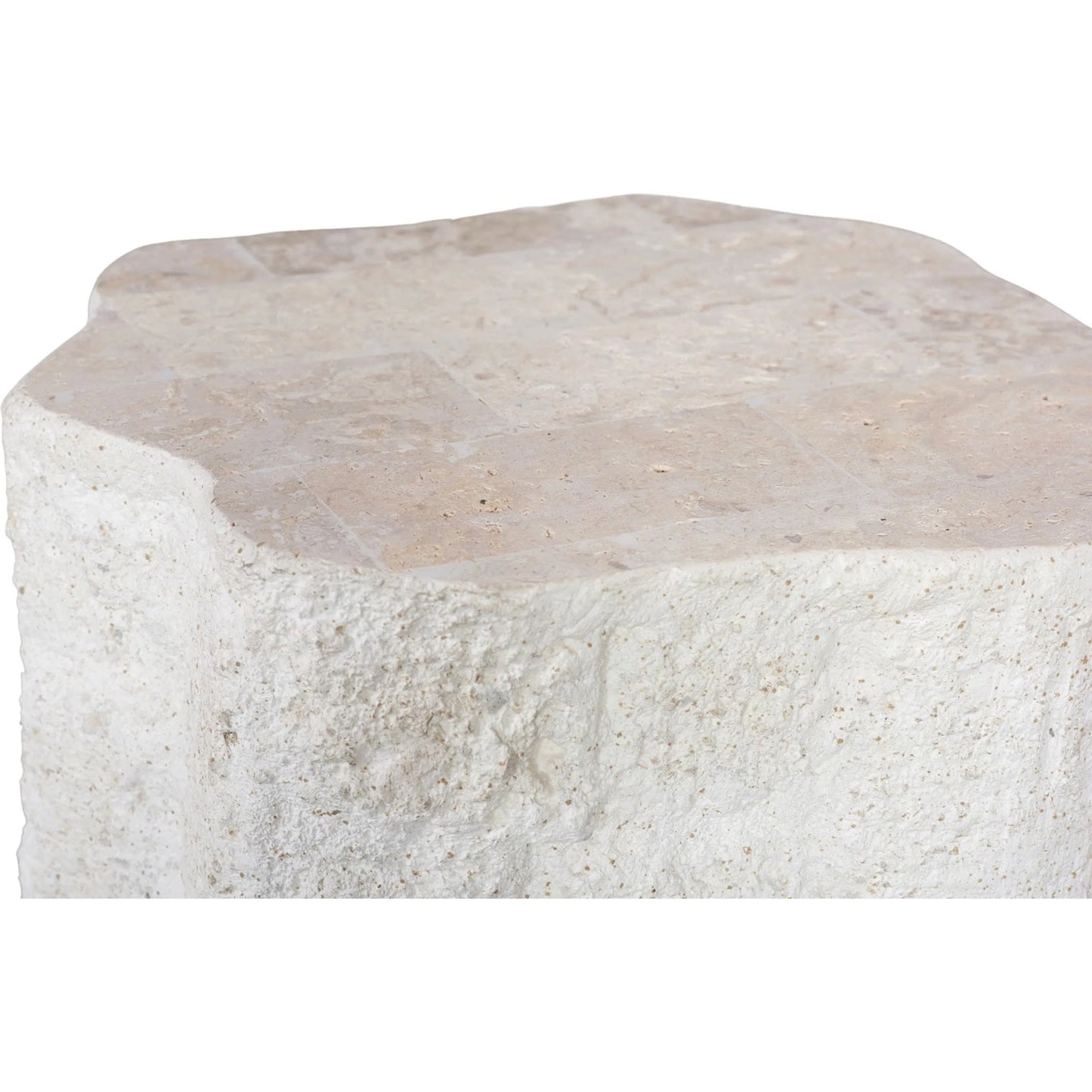 002 SI-2452526 | Additional Silo | Mactan Side Table by Phillips Collection in beige, gray, off white, white and natural. Made from stone in a unique style.