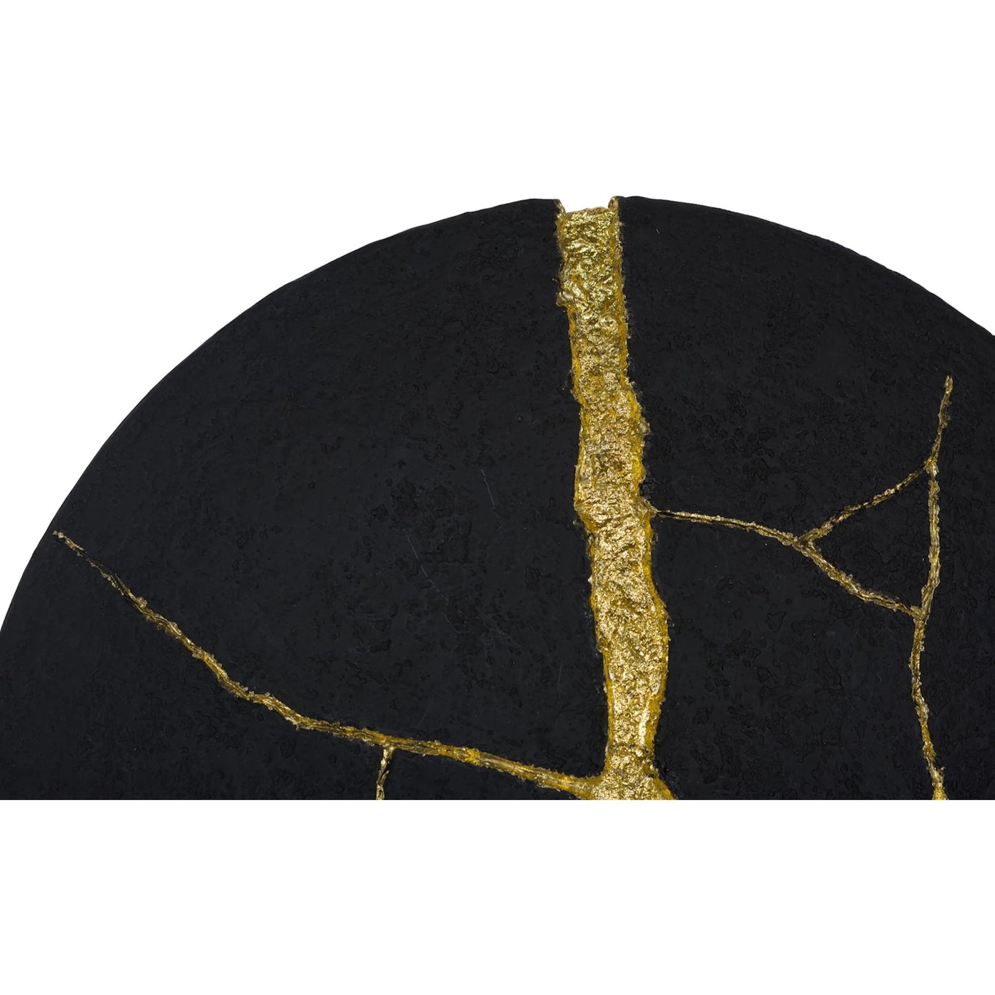 002 SI-2452533 | Additional Silo | Rift Wall Tile Circle by Phillips Collection in black, gold and gold leaf, matte lacquer. Made from resin in a unique style.