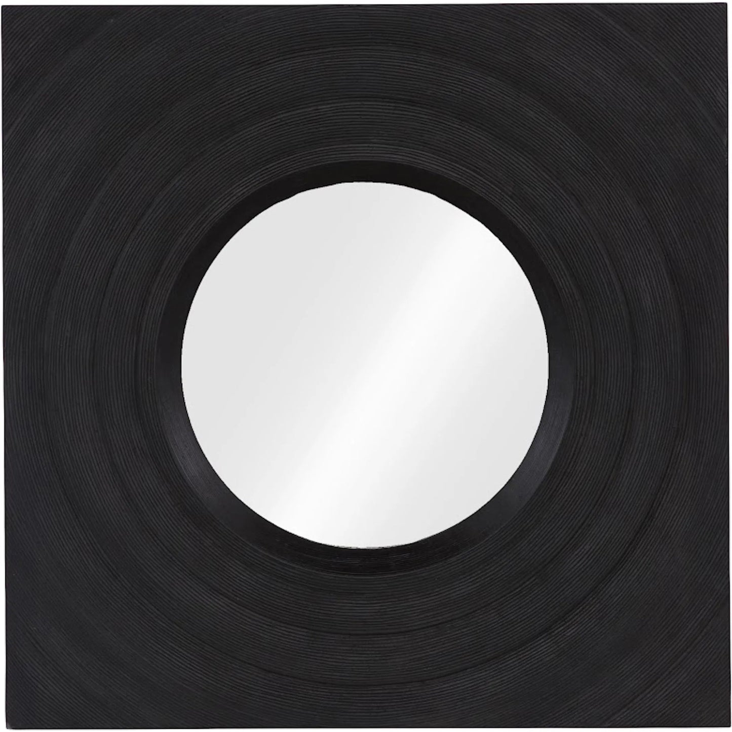 001 SI-2452544 | Primary Silo | Void Mirror by Phillips Collection in black and black stone. Made from resin in a unique style.