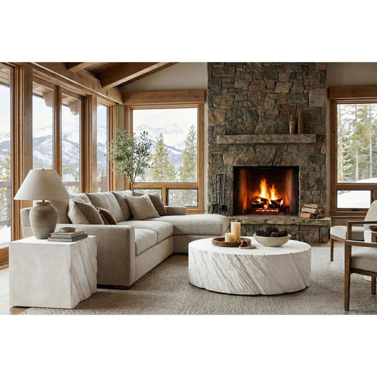 Shear Coffee Table Oval by Phillips Collection in white and white stone. Made from resin, stone composite in a unique style.