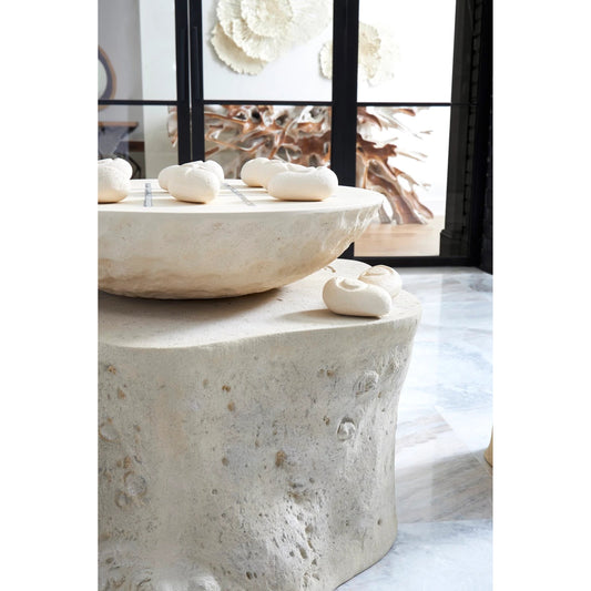 Tic-Tac-Toe Stone by Phillips Collection in off white and stone cast. Made from resin composite in a modern style.