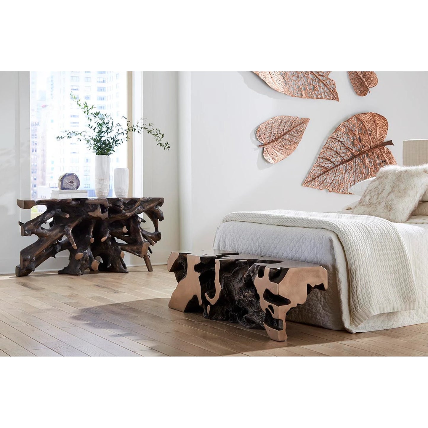 010 SR-820411 | Lifestyle | Freeform Bench by Phillips Collection. Made from unique in a modern style.