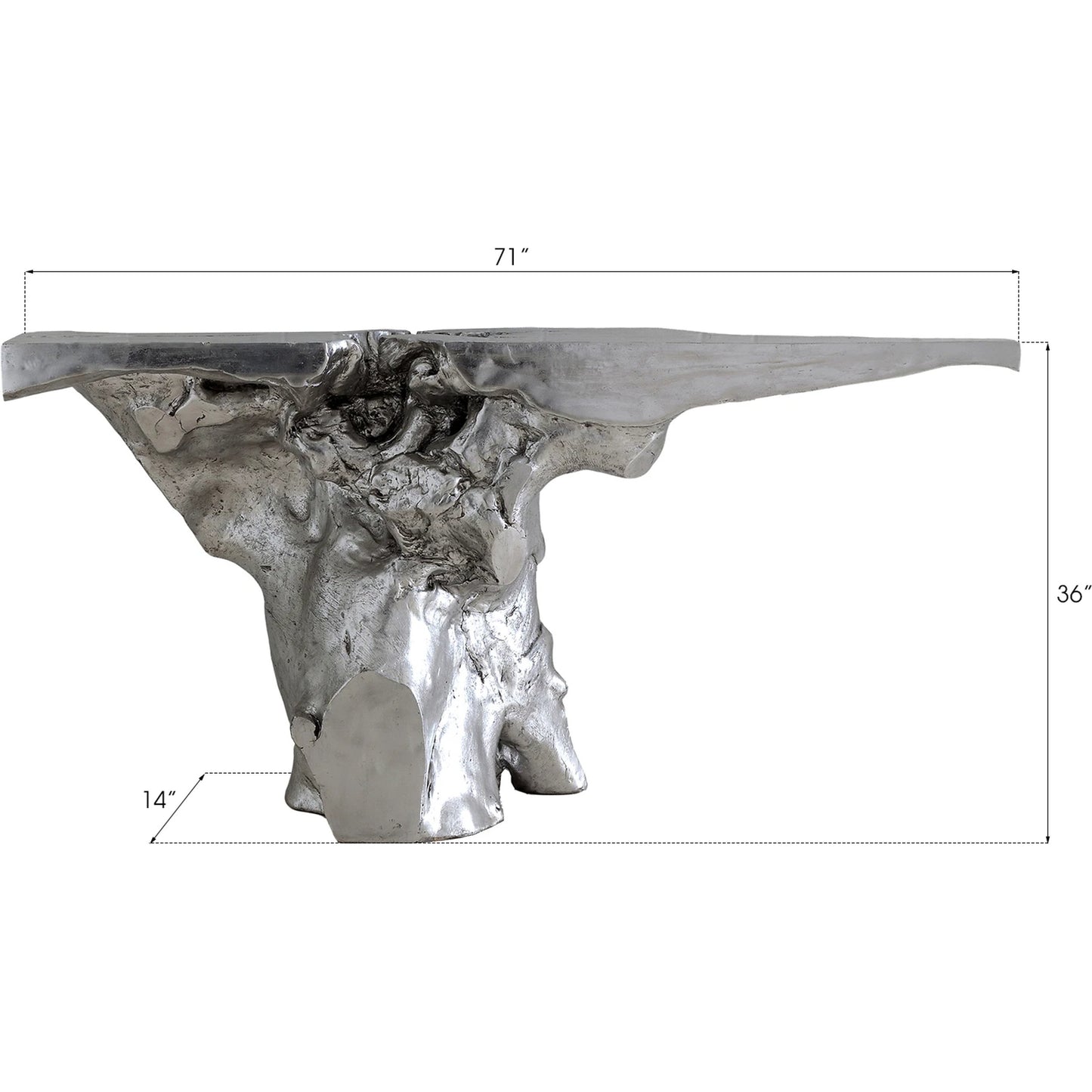 005 SR-820306 | Additional Silo | Crown Console by Phillips Collection in silver and silver leaf. Made from resin in a modern style.
